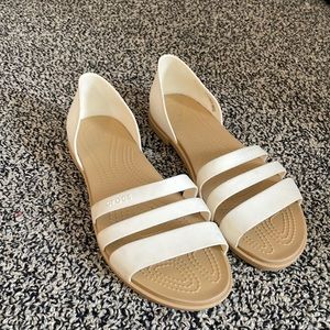 Crocs White Rubber Sandals Woman’s 10